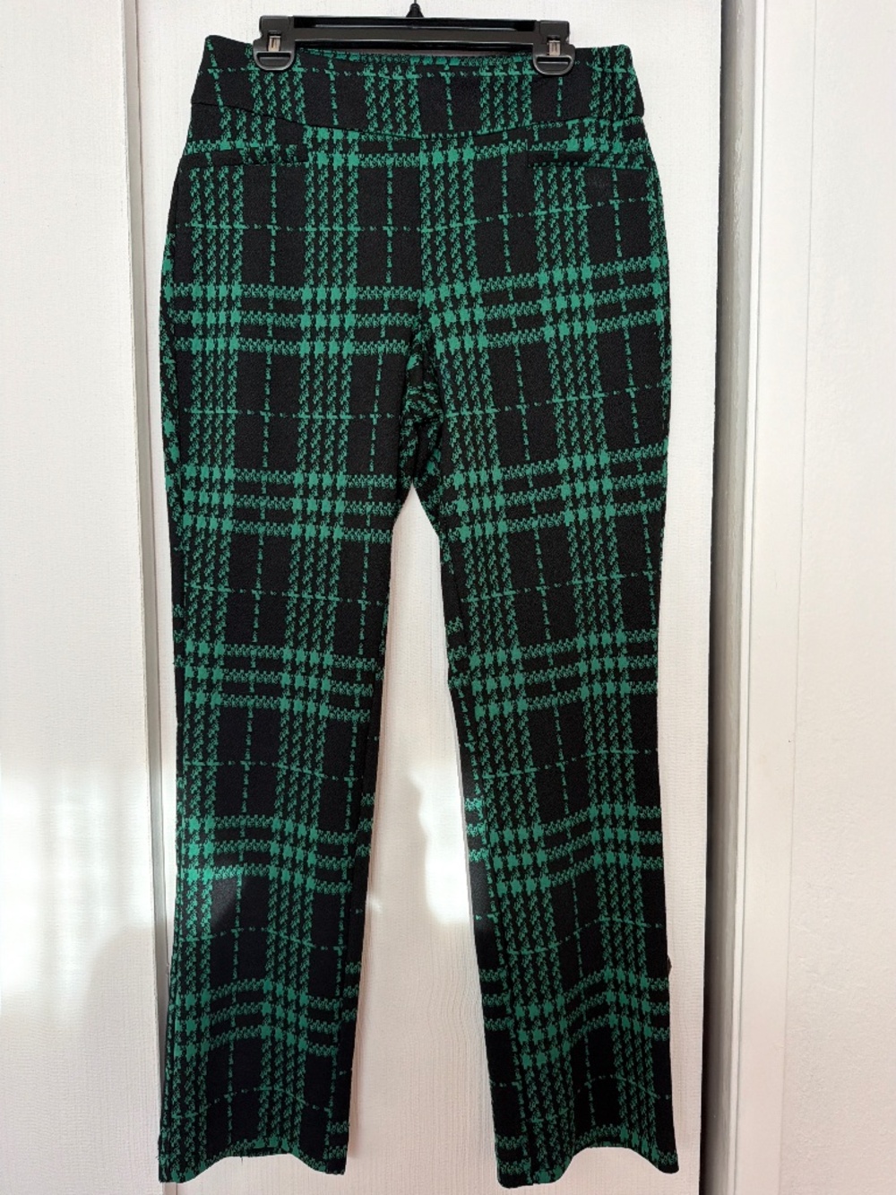 New York & Company Green Black Plaid Pants Size L NWT